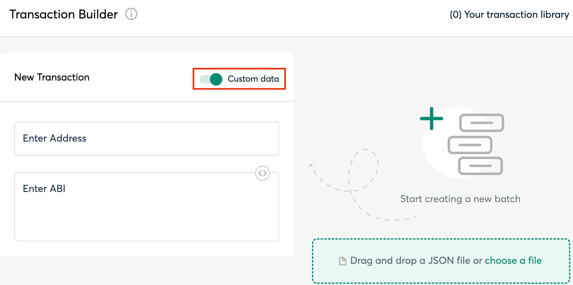 Enable the custom data toggle